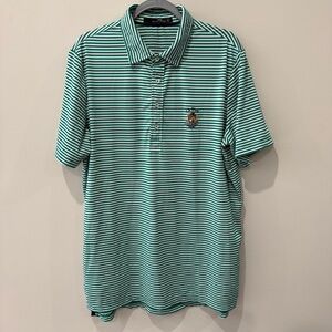 Ralph Lauren Size Large US Open Oakmont 2016 Golf Performance Polo Green White